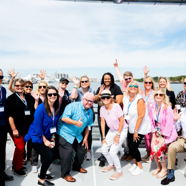 Sales Team on boat