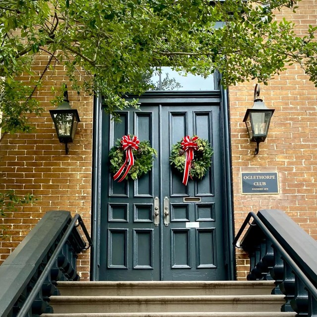 Savannah holiday wreaths on door