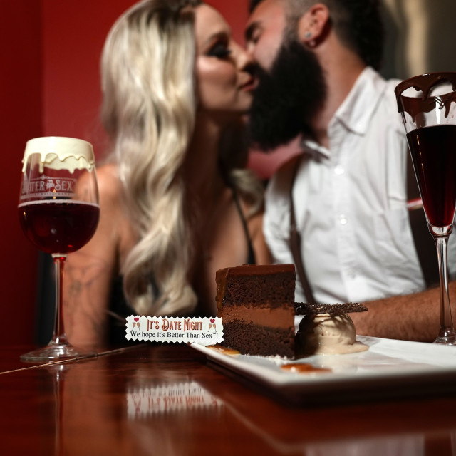 couple romantic date night celebration in restaurant