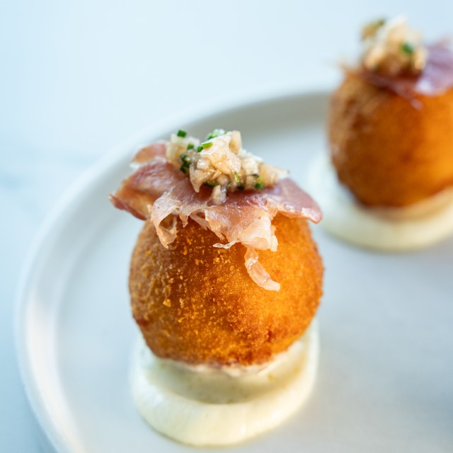 potato croquettes on a white plate