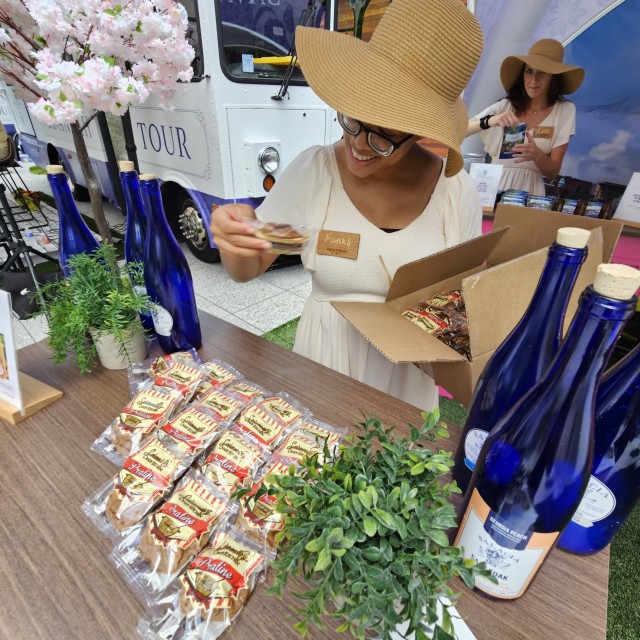 a young woman with pralines