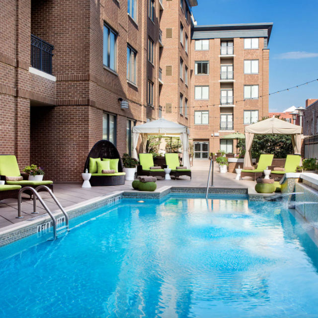 Rooftop hotel pool