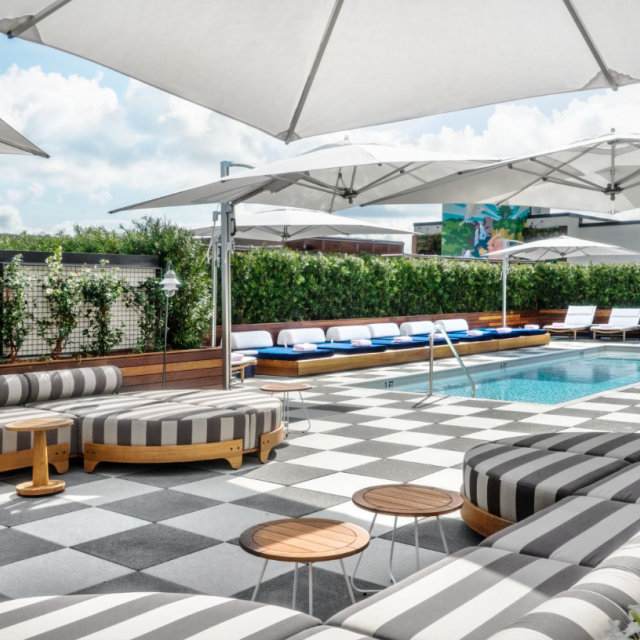 Rooftop hotel pool