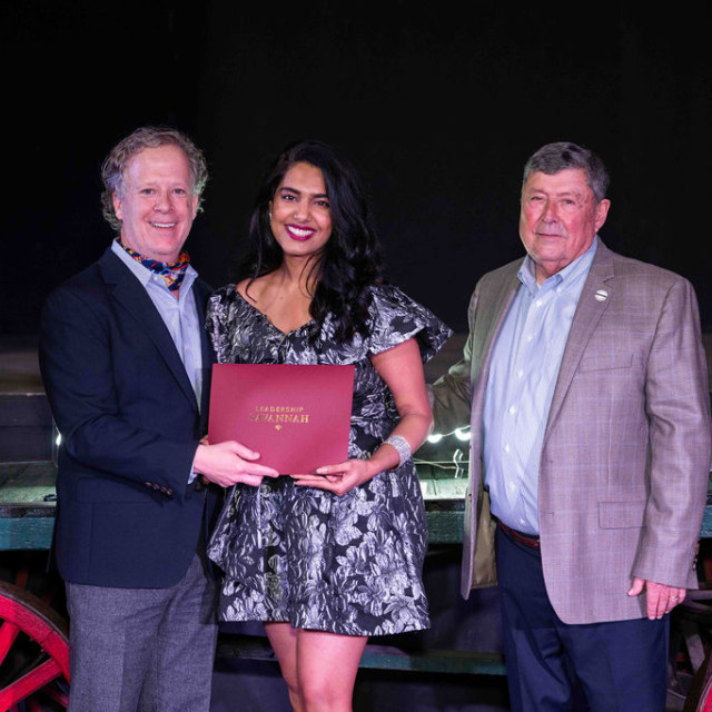 Tanvi Chauhan accepting her Leadership Savannah certification.