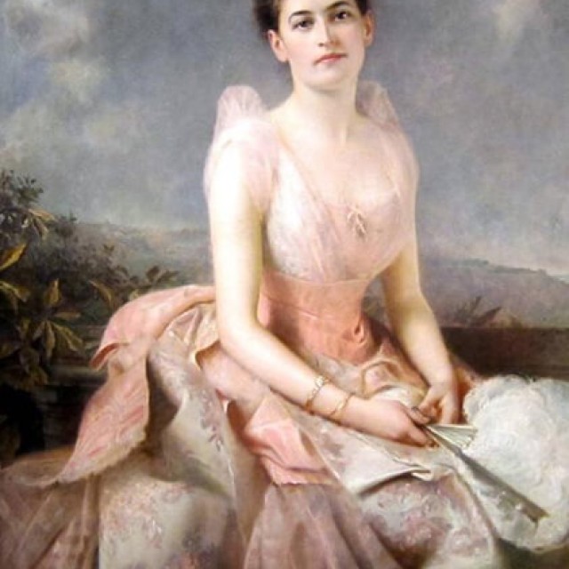 A painting of Juliette Gordon Low, founder of Girl Scouts of the USA.