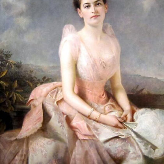 A painting of Juliette Gordon Low, founder of Girl Scouts of the USA.