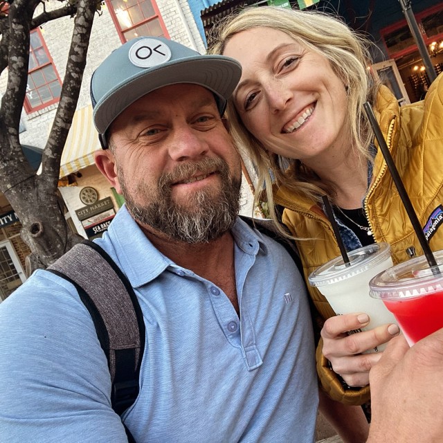 A couple enjoying drinks in City Market.