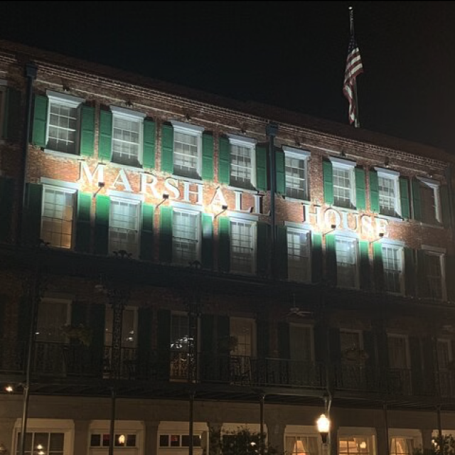 Ghosts of Savannah Self-Guided Haunted Audio Tour - Marshall House stop at night.