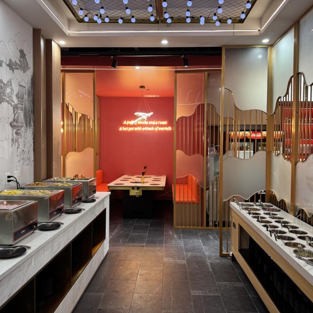 A Korean BBQ buffet restaurant.
