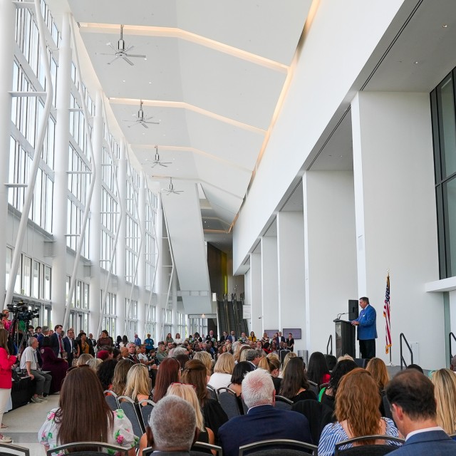 A large group inside the Savannah Convention Center.
