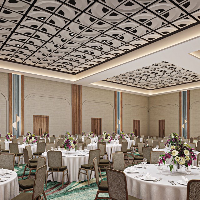A ballroom rendering for the Signia by Hilton Savannah Hotel