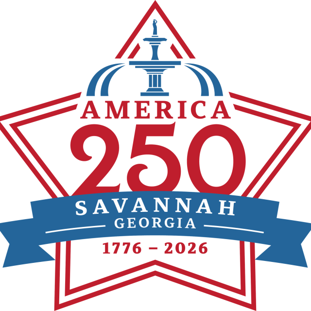 America 250 Savannah Georgia logo commemorating the 250th anniversary of the United States, 1776–2026.