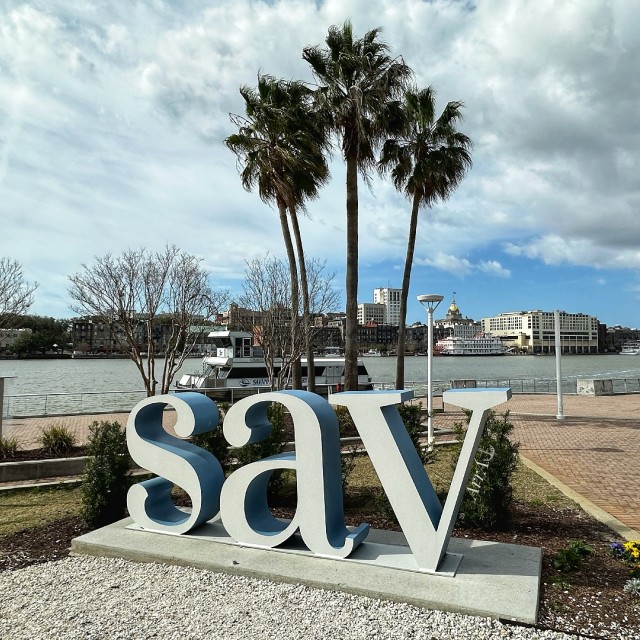 The sav sign on River Street.