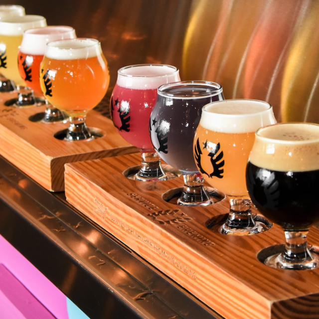 Assorted beer flights.