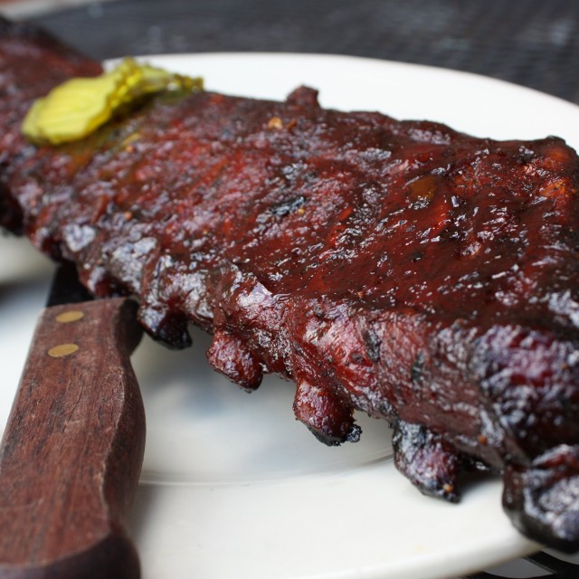 A rack of ribs at Jim 'N Nick's Barbecue. 
