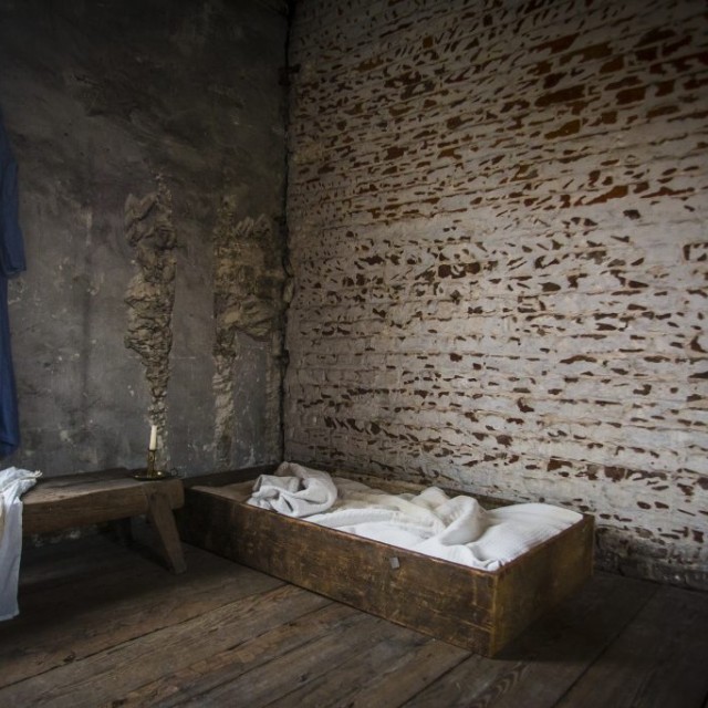 Inside the slave quarters at the Owens-Thomas House & Slave Quarters.