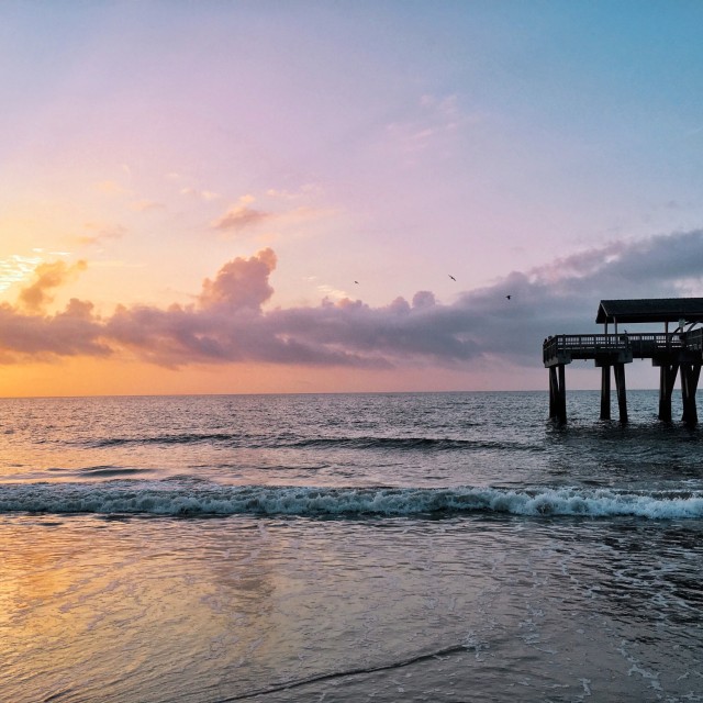 tybee island beach pier sunset sunrise