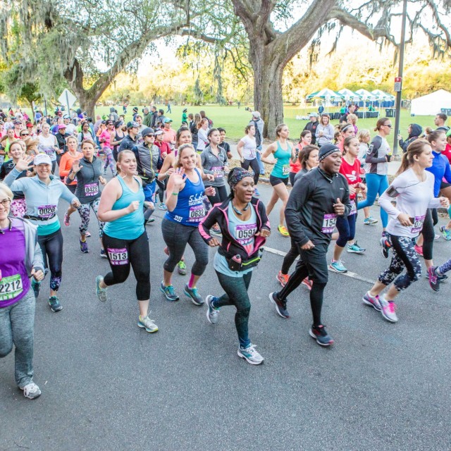 Runners at the Publix Savannah Women's Half Marathon in Savannah, Georgia