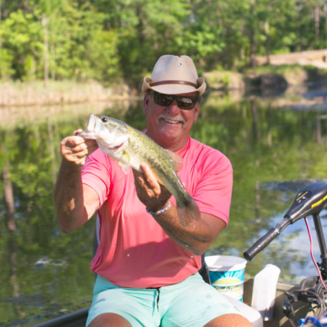 Man fishing in Waterways.