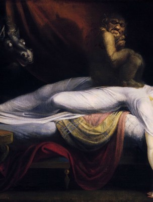 An eerie oil painting.