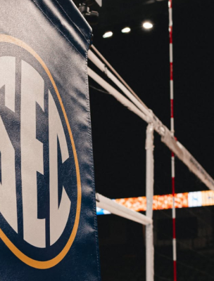 SEC banner volleyball court