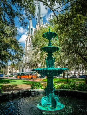 Lafayette Square Fountain and Cathedral
