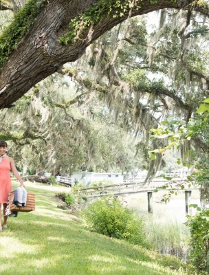 A picnic in Savannah's Moon River District 