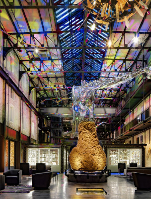 plant riverside lobby dinosaur