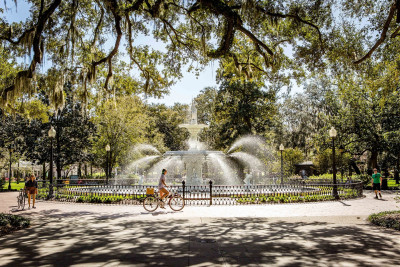 Forsyth Park fountain bicycle