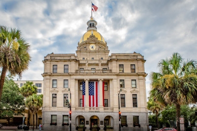 savannah city hall flag fourth of july