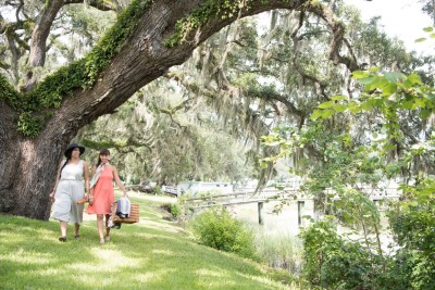 A picnic in Savannah's Moon River District 