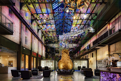 plant riverside lobby dinosaur