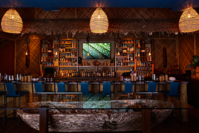The bar at Water Witch Tiki Bar in Savannah, Georgia