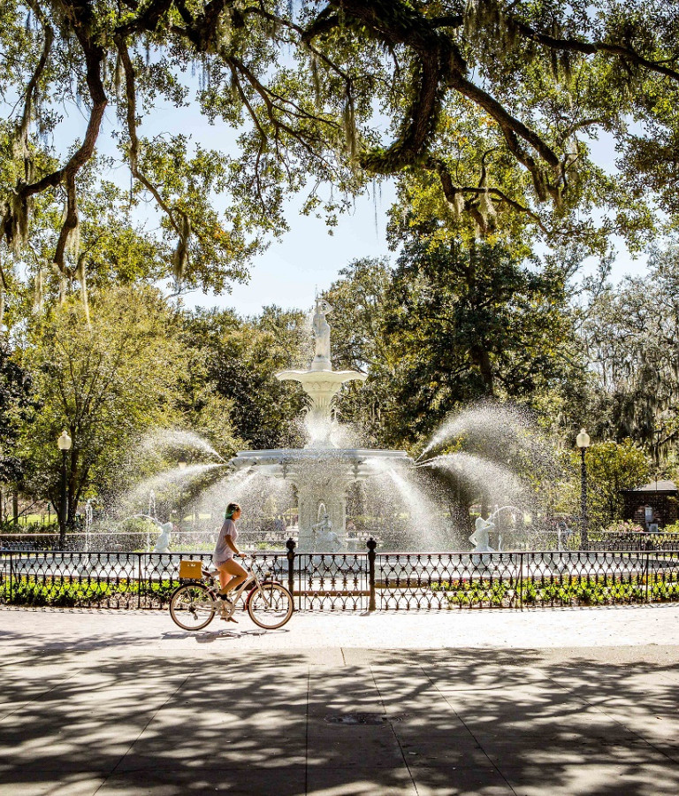 Forsyth Park fountain bicycle