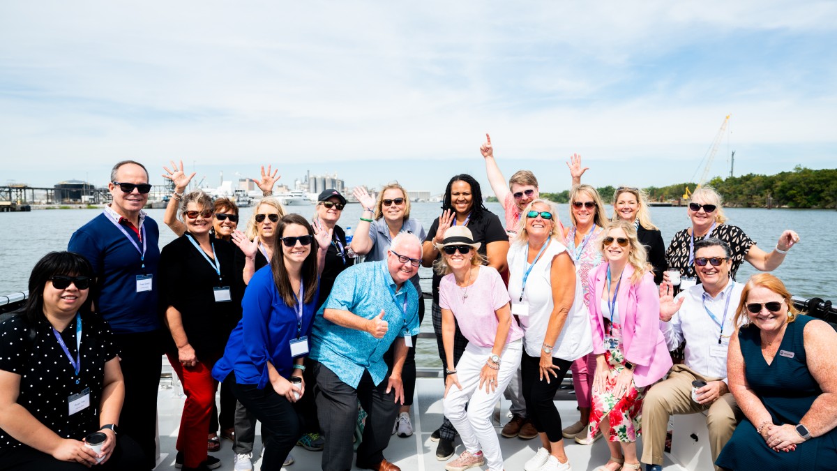 Sales Team on boat