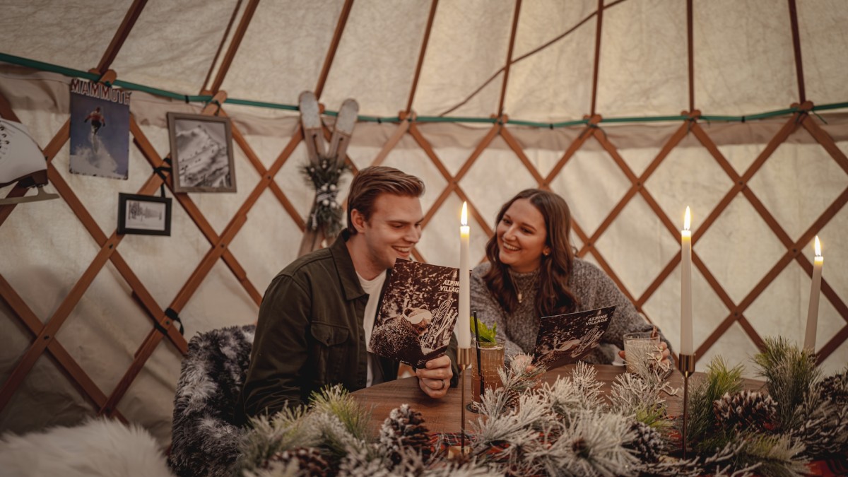 Alpine Village couple in a yurt