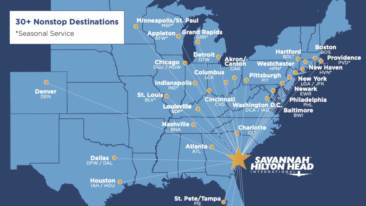 A map of nonstop flights.