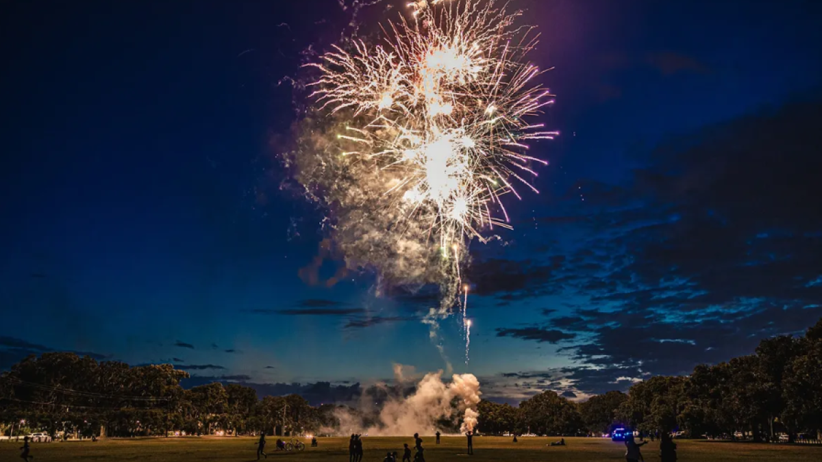 Fireworks in the sky.