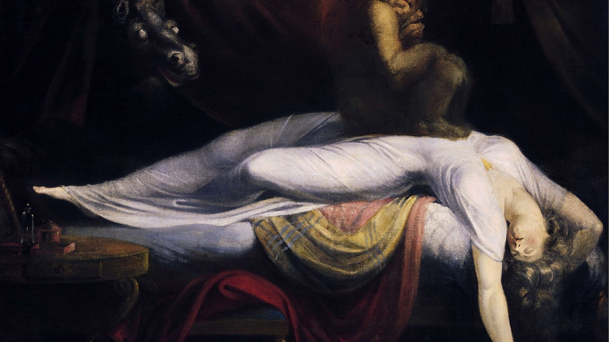 An eerie oil painting.