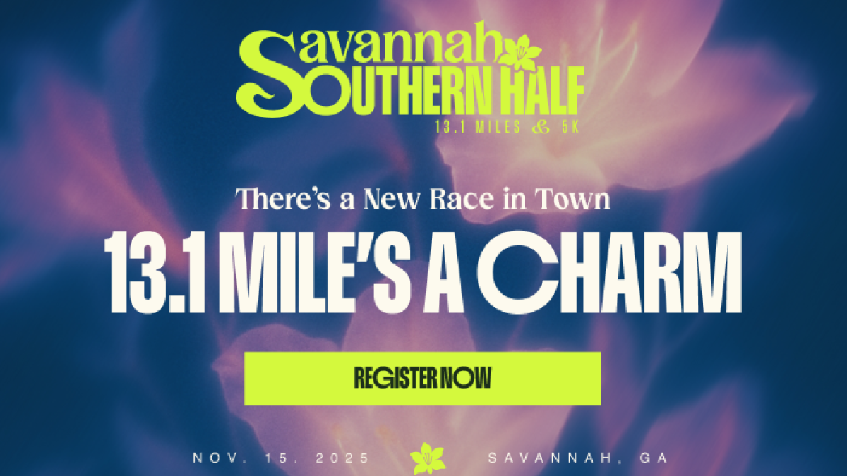 The Savannah Southern Half Marathon Race graphic banner.