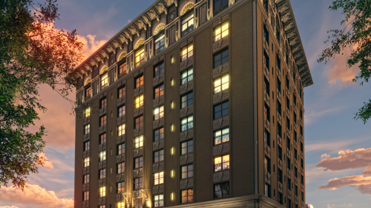 The exterior rendering of Recess Hotel & Club Savannah.