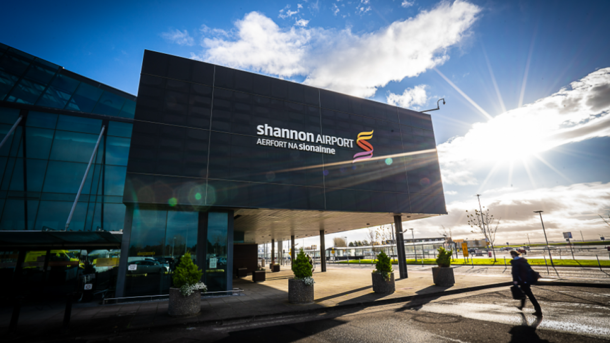 Exterior sign for Shannon Airport in County Clare Ireland