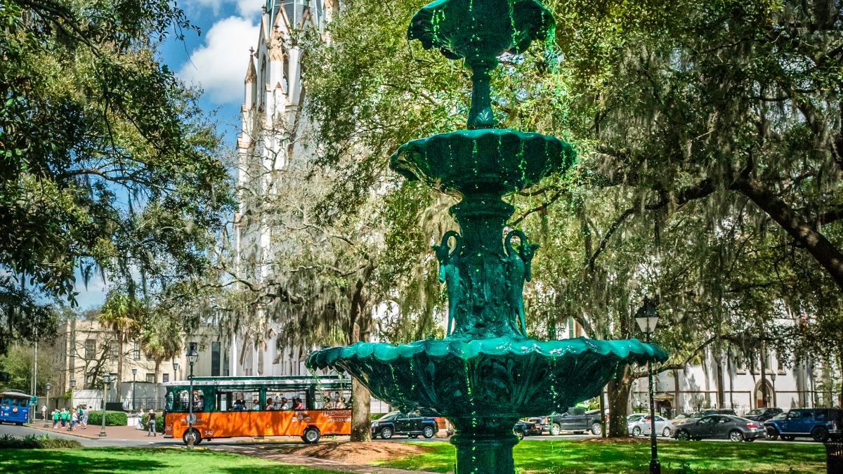 Lafayette Square Fountain and Cathedral Lafayette Square Fountain and Cathedral