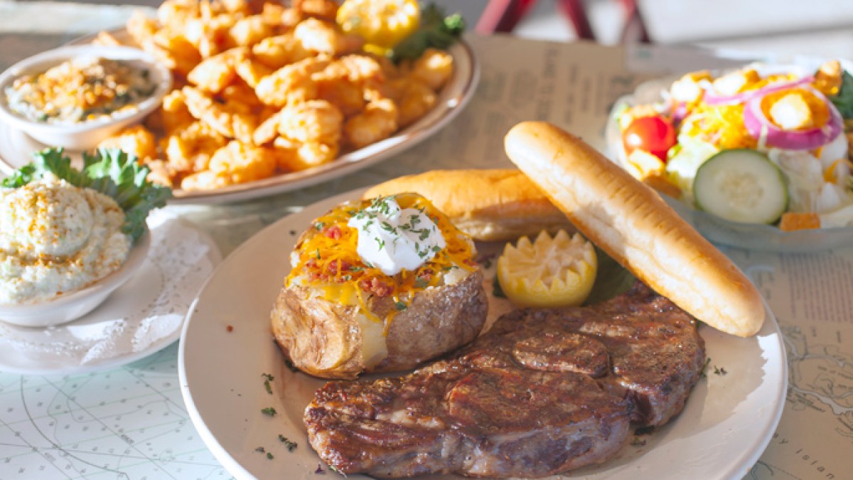 Love's Seafood steaks and shrimp