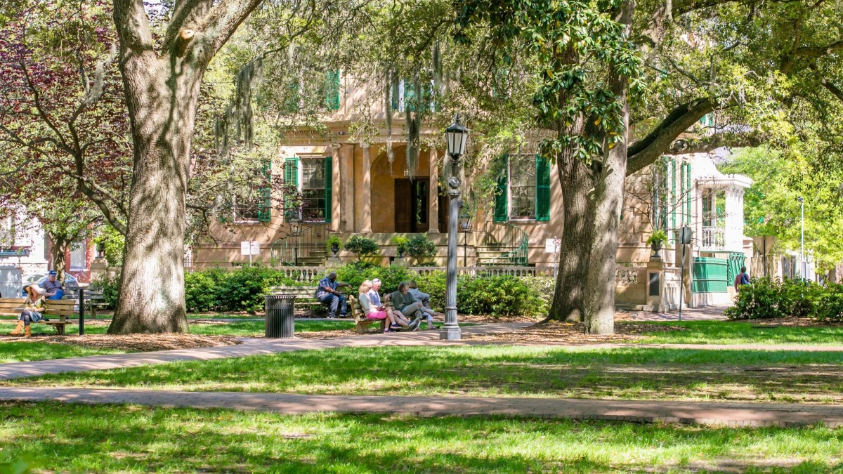 Oglethorpe Square in Savannah, Georgia