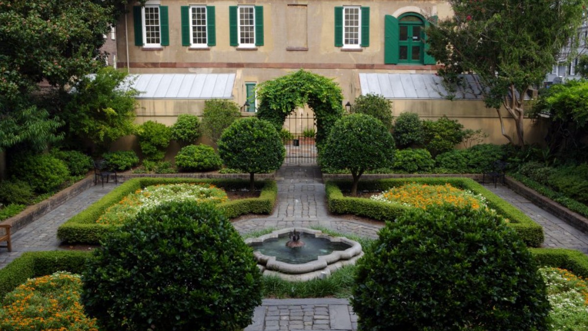Owens-Thomas House & Slave Quarters. The courtyard the Owens-Thomas House & Slave Quarters.
