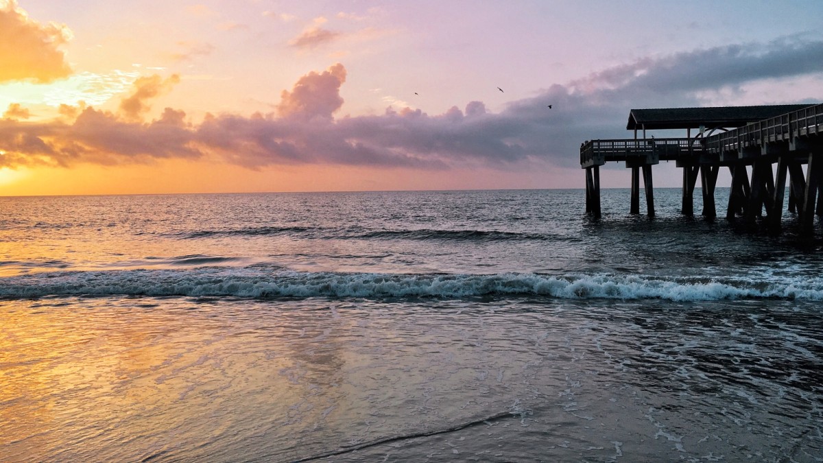 tybee island beach pier sunset sunrise