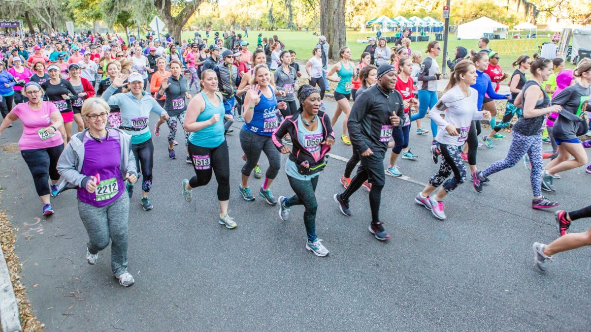 Runners at the Publix Savannah Women's Half Marathon in Savannah, Georgia