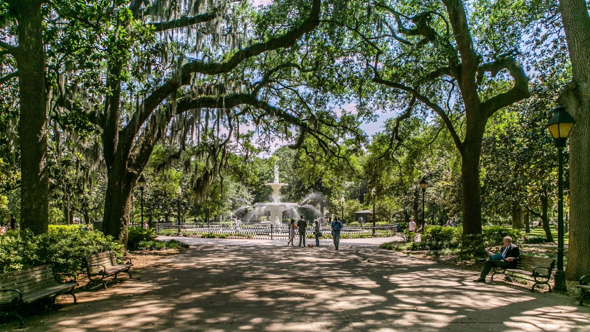Forysth Park in Savannah, Georgia Forsyth Park is a popular place to visit in Savannah, Georgia.