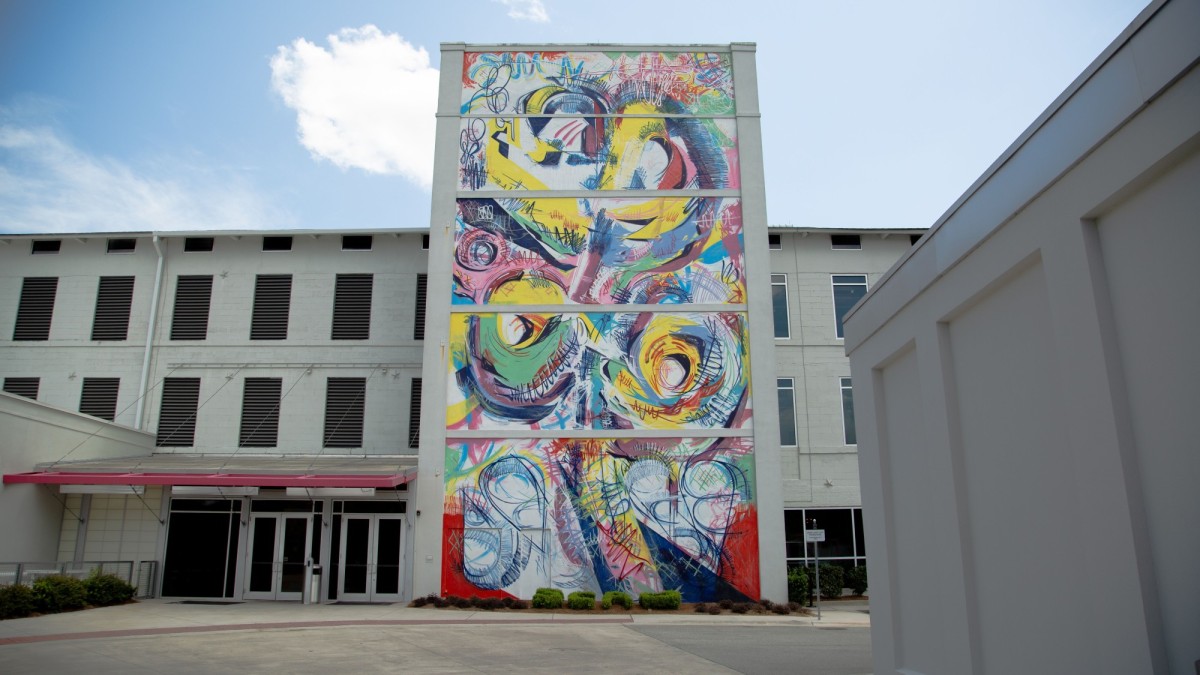 SCAD's Montgomery Hall features a stunning mural. 